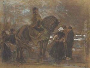 Awaiting the arrival of the fleet at Scheveningen by Willem de Zwart