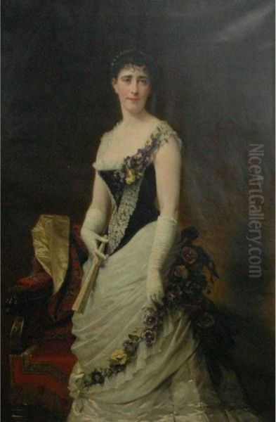 Portrait Of A Lady In A Ball Gown - view 1
