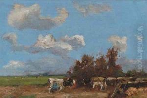 Milking the cows by Willem de Zwart