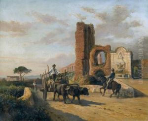 Ochsenkarren In Der Romischen Campagna