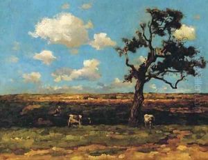 Cows in a summer meadow by Willem de Zwart