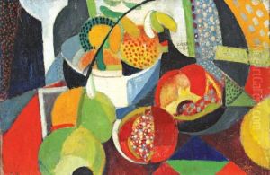 Composition Aux Grenades / Still Life With Pomegranates. by Angel Zarraga Arguelles