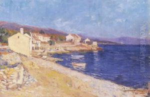 Italian Fishermen's Village by Tivadar Zemplenyi