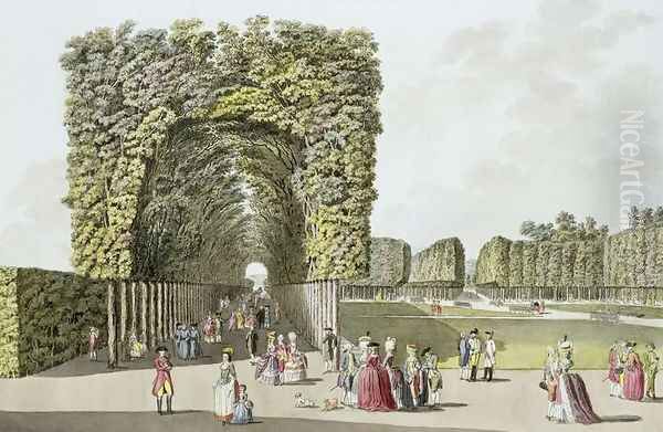 Part of the garden at Ausgarten, Vienna, from Pleasure Gardens in and around Vienna, published c.1790 - view 1