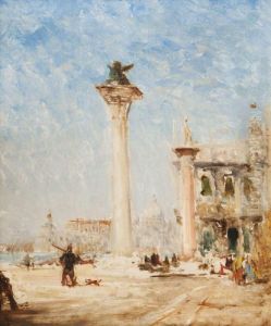 Les Colonnes De La Place Saint Marc A Venise by Felix Ziem