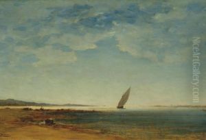 Tartane Sur Le Canal De Caronte Pres De L'etang De Berre by Felix Ziem