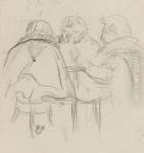 Skatspieler In Der Budike by Heinrich Zille