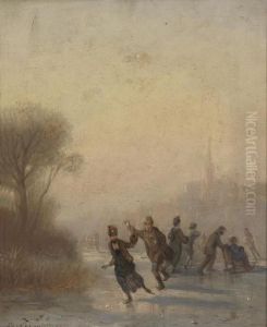 Ice Skaters by August Albert Zimmermann