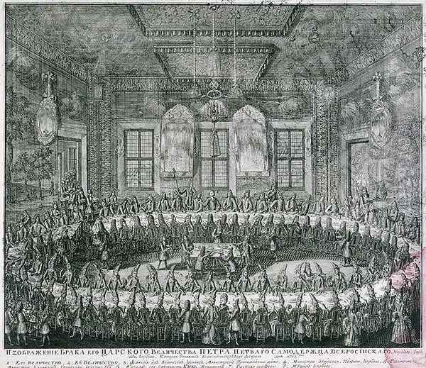 Wedding of Peter I (1672-1725) and Catherine (1684-1727) in the Winter Palace in 1712, 1712 - view 1
