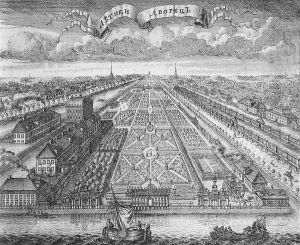 View of the Summer Gardens from the Neva River by Alexei Fyodorovich Zubov