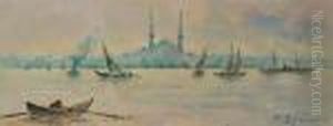 Vue De Constantinople Depuis Le Bosphore by Fausto Zonaro