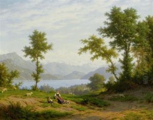 View Of The Stanserhorn And The Bernese Alps by Robert Zund
