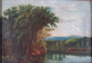 Cows Walking In The River' by Anton Georg Zwengauer
