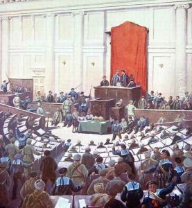 The only session of the All-Russian Constituent Assembly held in Petrograd on 18th January 1918