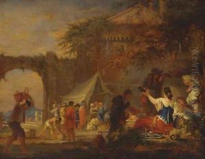 Revellers at a fair by Francesco Zuccarelli