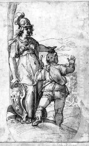 Minerva showing Taddeo the prospect of Rome by Federico Zuccaro