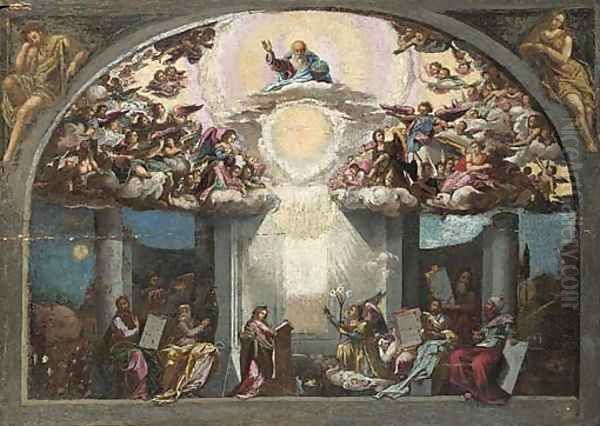 The Annunciation, with God the Father and the company of Heaven, and prophets by Federico Zuccaro