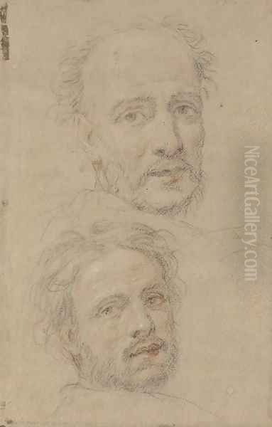Two heads of bearded men - view 1