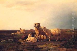 Sheep In A Landscape by Johannes Wilhelm Zillen