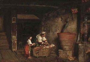 Spoon-feeding the baby by Aurelio Zingoni