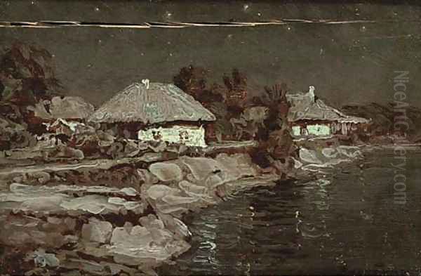 Cottages in the twilight - view 1