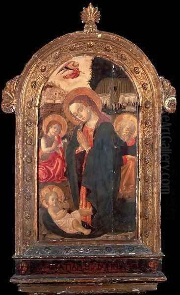 The Madonna adoring the Christ Child with the infant Saint John the Baptist, Joseph and the Annunciation to the Shepherds - view 1
