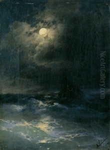 Dreimaster Auf Bewegter by Ivan Konstantinovich Aivazovsky