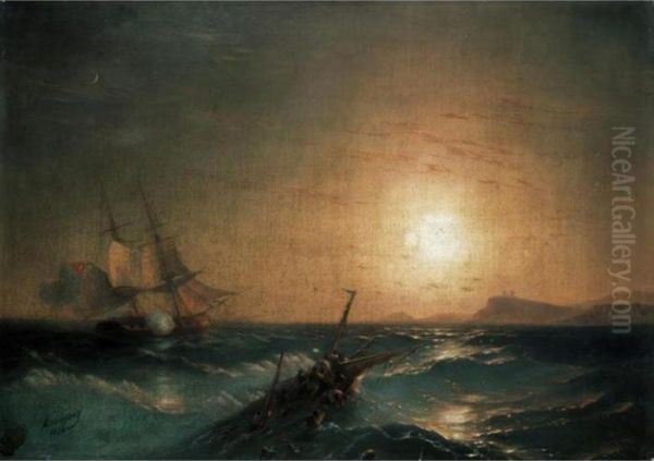 Shipwreck At Sunset - view 1