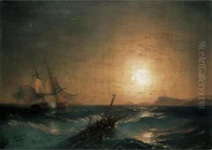 Shipwreck At Sunset by Ivan Konstantinovich Aivazovsky