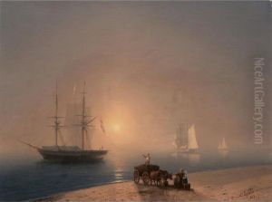 Coast At Sunset by Ivan Konstantinovich Aivazovsky