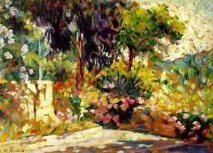Flowered Terrace by Henri Edmond Cross