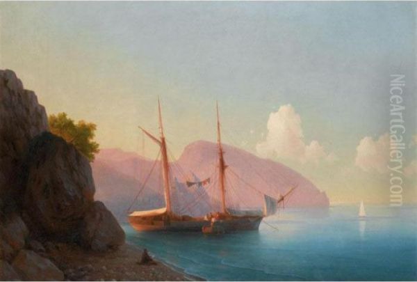 Aivazovsky Sketching By The Ayu Dag - view 1