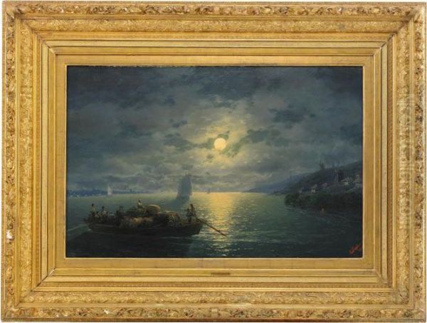 Crossing The Dnepr River At Night - view 1