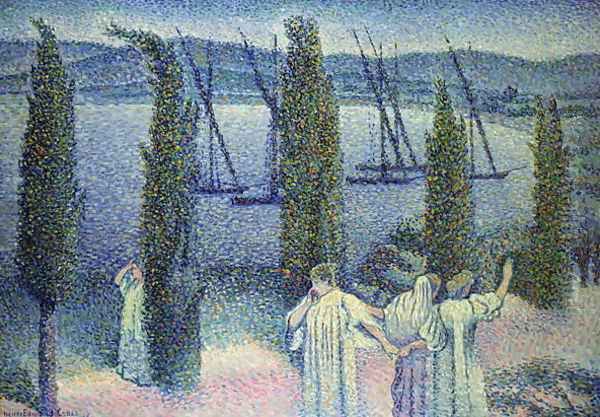 Coastal View with Cypress Trees, 1896 - view 1