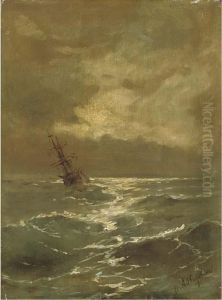 A Brig At Anchor by Ivan Konstantinovich Aivazovsky