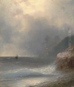 A Shipping Vessel Off The Coast