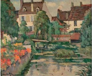 Jardin Fleuri Au Bord De Riviere by Alexander Altmann