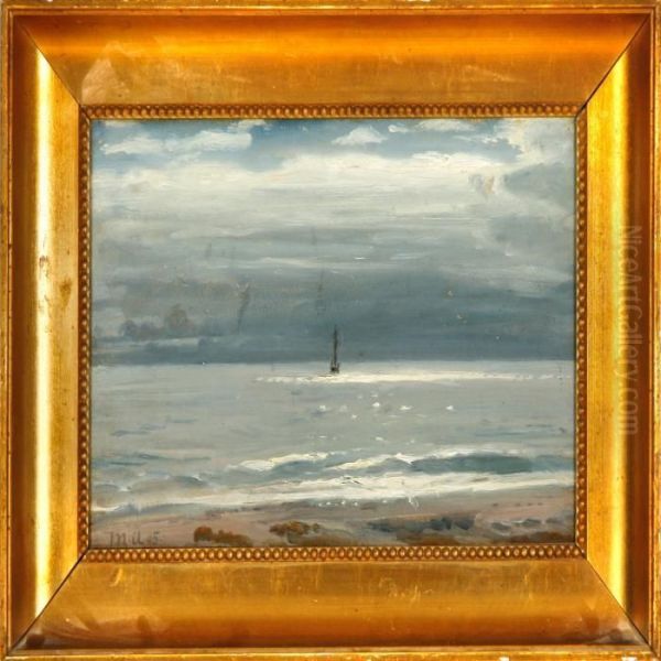 View Of The Beach And Sea On An Overcast Day - view 1