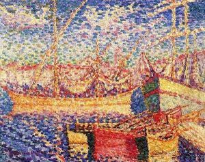 Boats in the Port of St. Tropez by Henri Edmond Cross