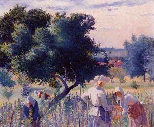 Femmes liant la vigne by Henri Edmond Cross