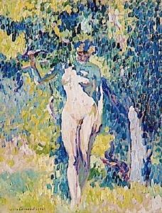 Nude in a Garden by Henri Edmond Cross