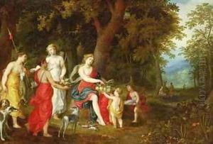 Diana and Her Maidens after the hunt by A. & Balen, H. van Govaerts