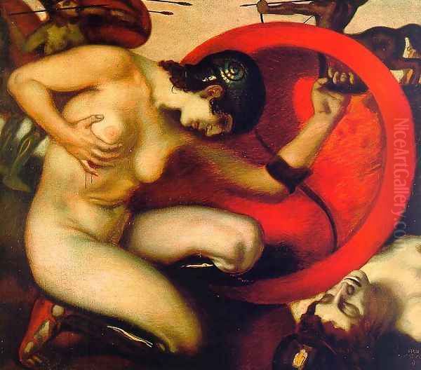 Wounded Amazon 1904 by Franz von Stuck