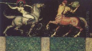 Amazon and Centaur by Franz von Stuck