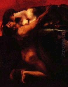 The Kiss of the Sphinx by Franz von Stuck