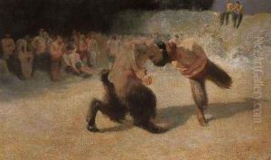 Fighting Fauns by Franz von Stuck