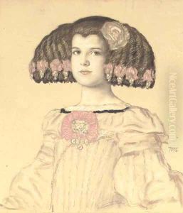 Portrait of Mary, the artist's daughter by Franz von Stuck