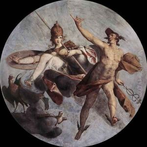 Hermes and Athena c. 1585 by Bartholomaeus Spranger