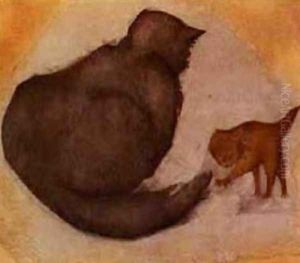 Cat and Kitten by Sir Edward Coley Burne-Jones