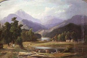 New Zealand Landscape 1872 by Ebenezer Wake-Cook